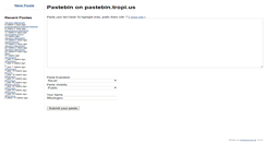 Desktop Screenshot of pastebin.tropi.us